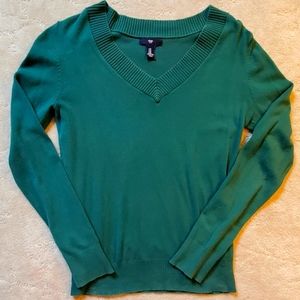 Gap Emerald Green V Neck Sweater